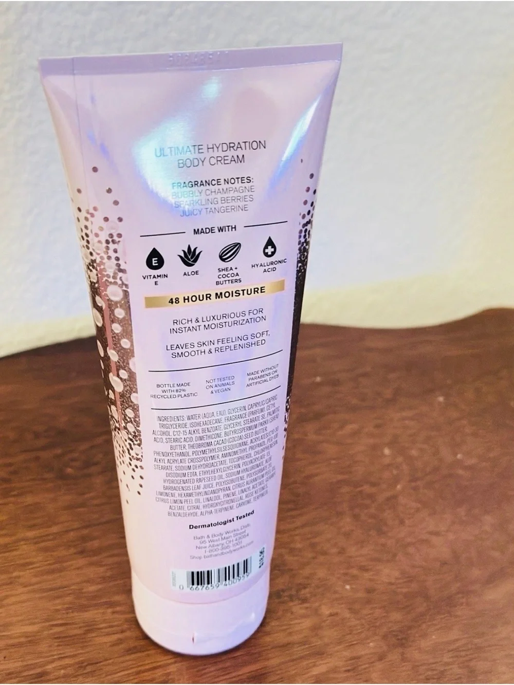 Bath & Body Works Champagne Toast Body Cream - Light Pink & Gold